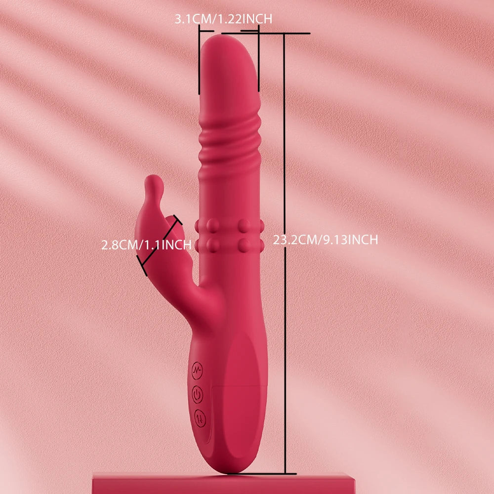 Telescopic Rabbit Vibrator Rotating Massage Vaginal Clitoris Vibration Stimulator G-spot Orgasm Masturbator Adult Couple Toys luvshop24