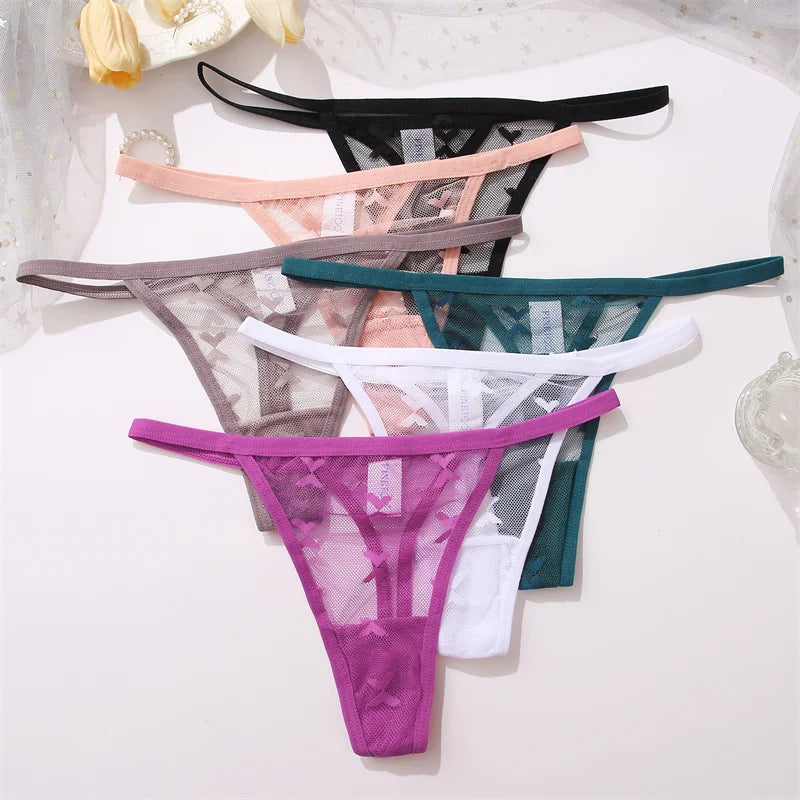 4Pcs Lace Bikini Panties Women Sexy Thongs Lace G-string Underpants S-XL Ladies Comfortable T-Back Underwear Sexy Lingerie 2022 luvshop24