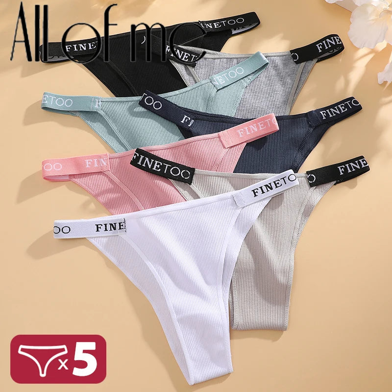 5PCS/Set Sexy Lingerie Women Cotton Panties Finetoo Letter Low Waist Female Briefs Underwear Comfort Underpants Women Intimates luvshop24