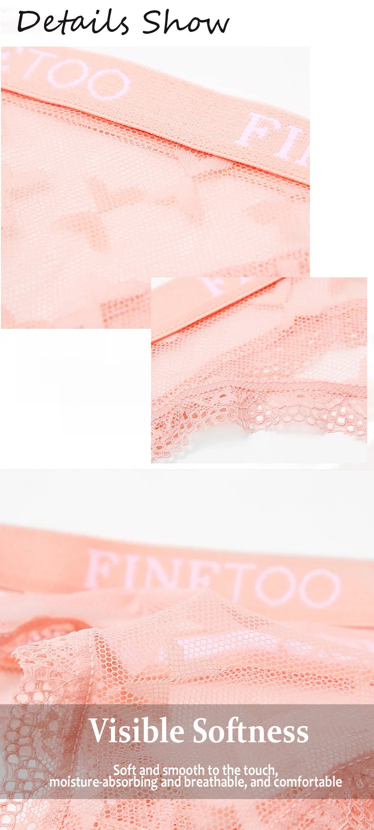 Clearance_6PCS/Set Sexy G-String Thong Lace Women's Panties Low-Waist Female Underpants Mesh Perspective Briefs Lingerie_Contin luvshop24