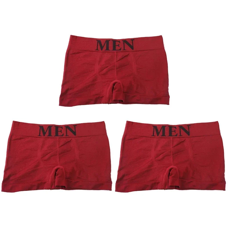 3 Pcs Men's Panties Underwear Boxers Breathable Man Boxer Solid Underpants Comfortable Male Brand Shorts Black Blue Underwear luvshop24