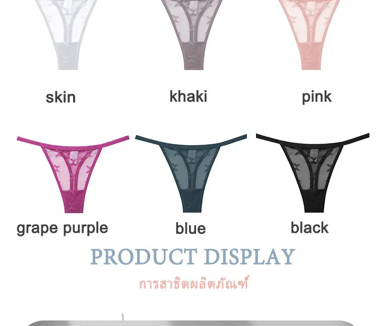 5Pcs Women Sexy Lace Floral G-String Panties String Transparent Underwear Intimates Panties Thong Low Waist Briefs Lingerie luvshop24