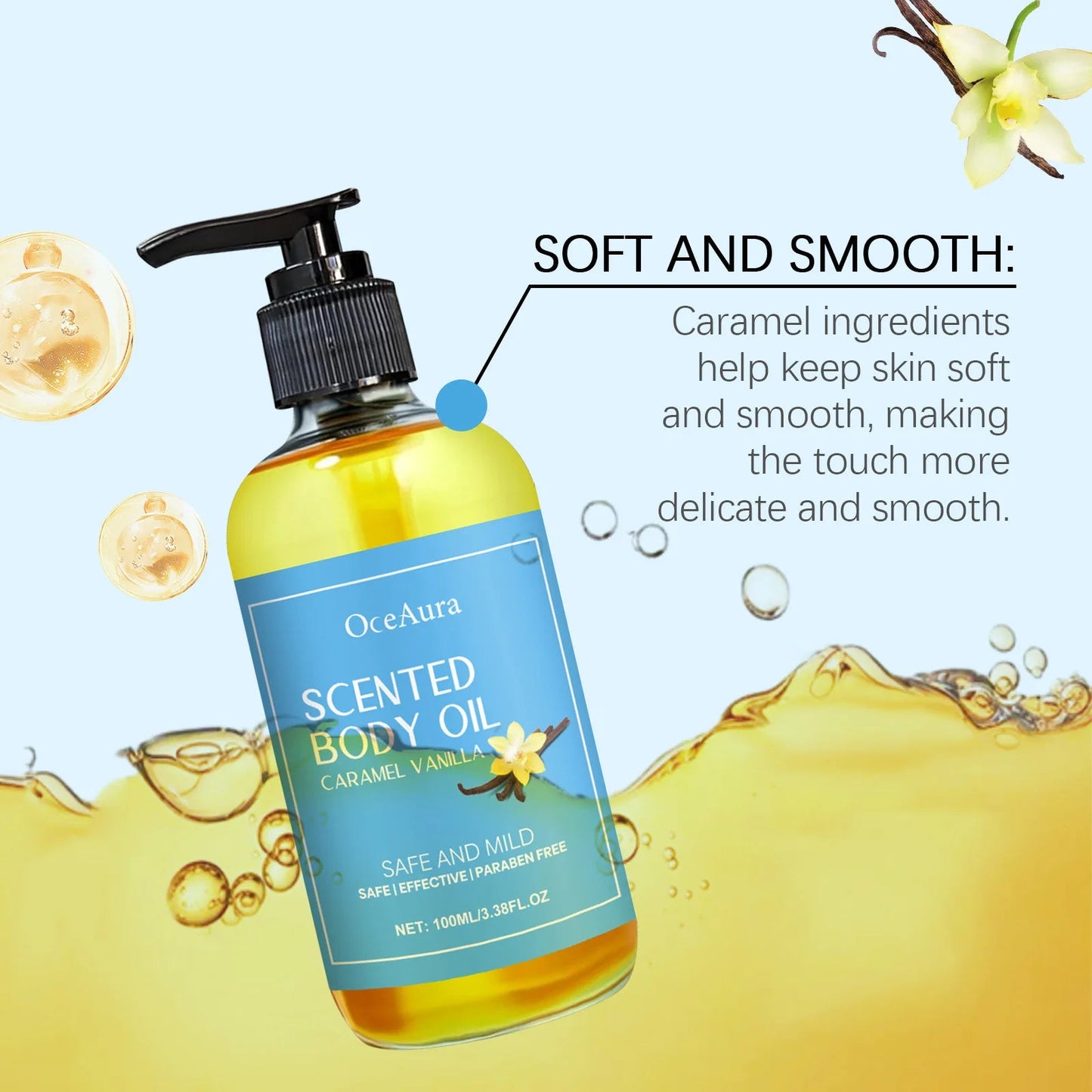 Vanilla Body Massage Oil Improve Moisturizing Relieve Stress Strengthen Nourishing Muscle Relaxing Body SPA Plant Essential Oils luvshop24