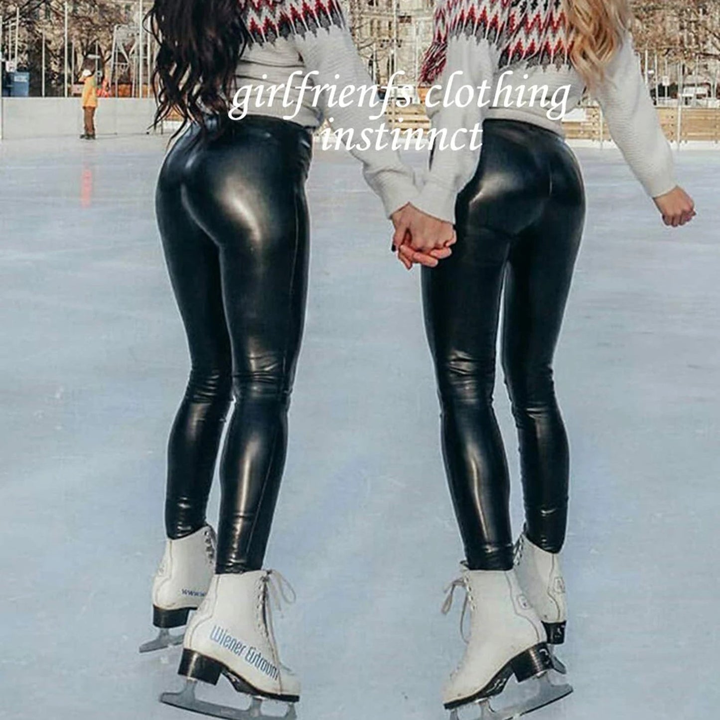 High Waist Bright Leggings Women's Fashion Skinny PU Leather Pants Fitness Elastic Leggins 2024 Female Black Laser Sexy Trousers luvshop24