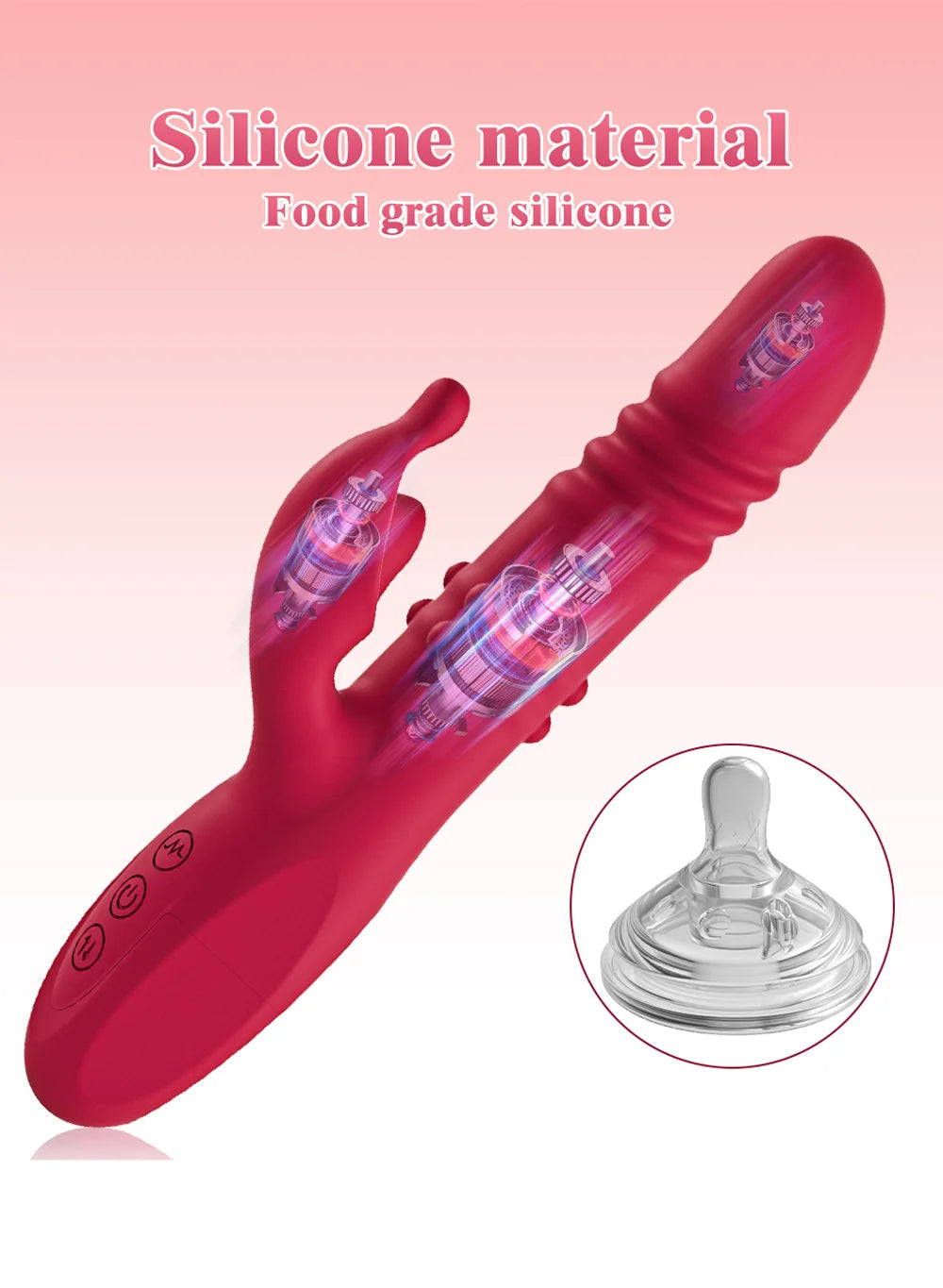 Telescopic Rabbit Vibrator for Women Powerful G Spot Rotating Massage Vaginal Clitoris Stimulator Female for Adult Sexy Toys luvshop24