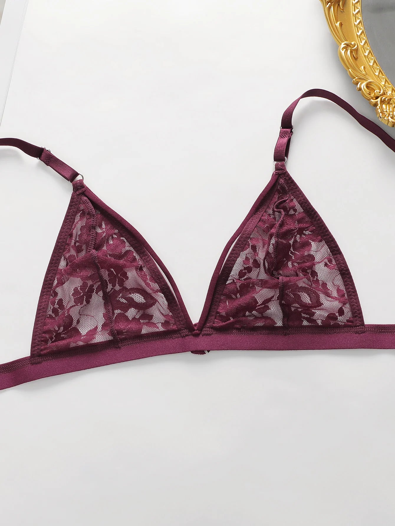 Women's Ultra-thin Lace Lingerie Two-piece Floral Lingerie Sexy Lingerie No Steel Hoop Push Up Bra A322 luvshop24