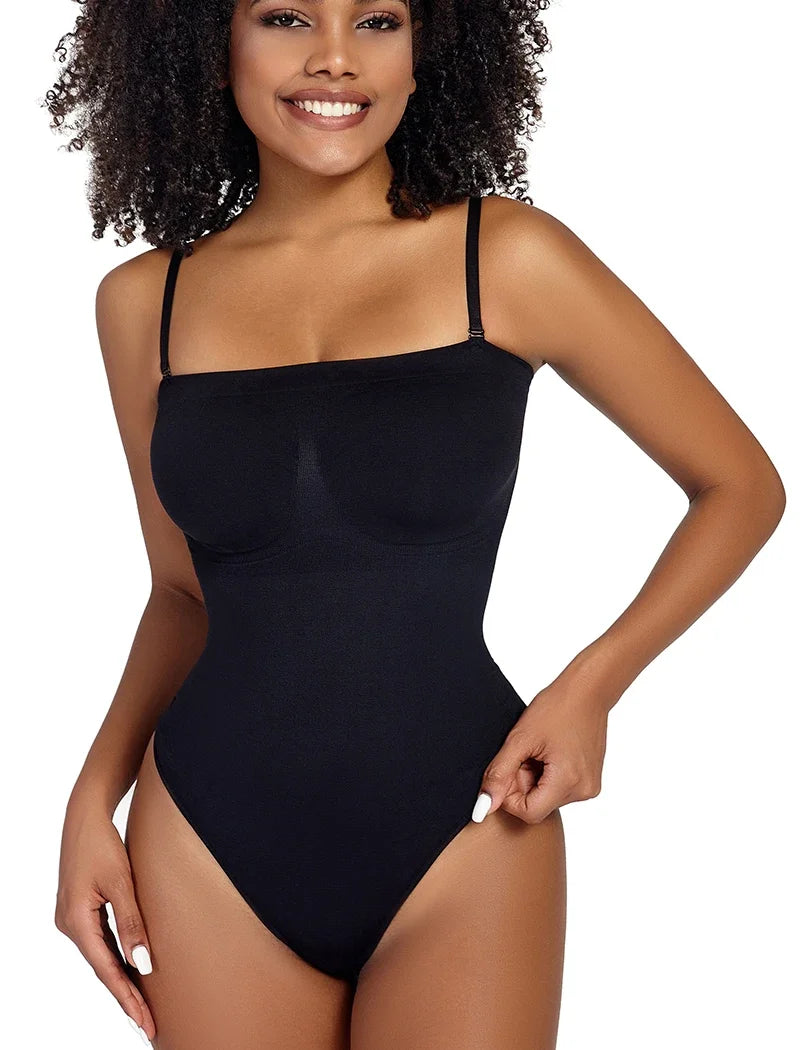 Womens Sexy Bodysuits Tummy Control Thong Shapewear Waist Trainer Corset Adjustable Strap Fajas Soft Sleeveless Lingerie Push Up luvshop24