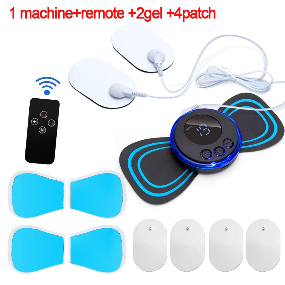 EMS Neck Massager Electric Muscle Stimulator Cervical Sticker Massage Patch Low Frequency Pulse Masajeador Pads Body Pain Relief luvshop24