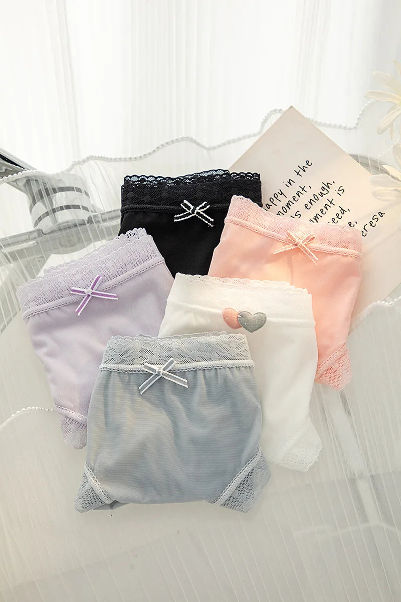 L-XL Women's Underwear Panty Sexy Lace Panties Girls' Fashion Ice Silk Briefs Middle Waist Seamless Underpants Female Lingerie luvshop24