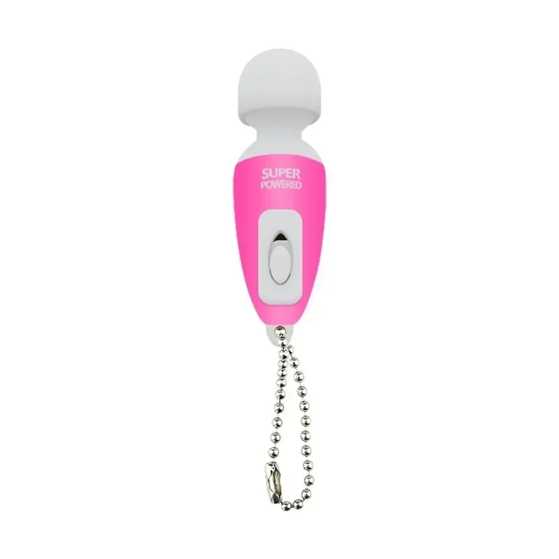 (pink)Portable Mini Massage Tiny Stress Relief Electronic Key-Chain Ring Full Body Massager Bath Accessories vibrate luvshop24