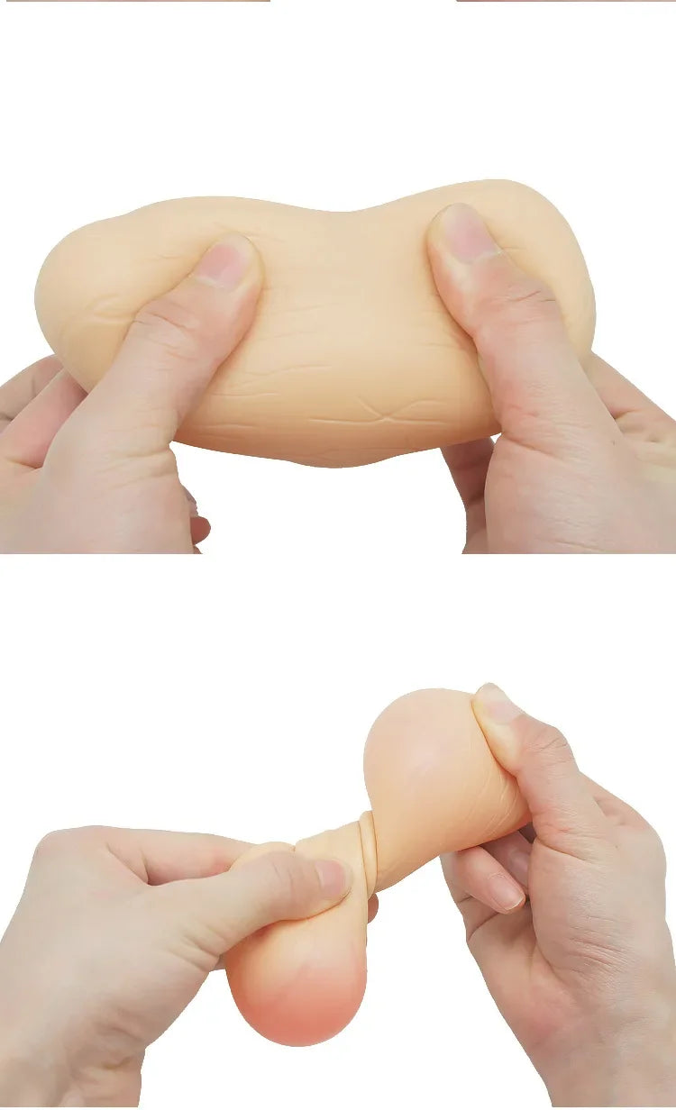 Stress Relief Balls Realistic Male Testicle Design Soft Plastic Squeezable Toy for Men Adult Entertainment Egg Shaped Toys luvshop24