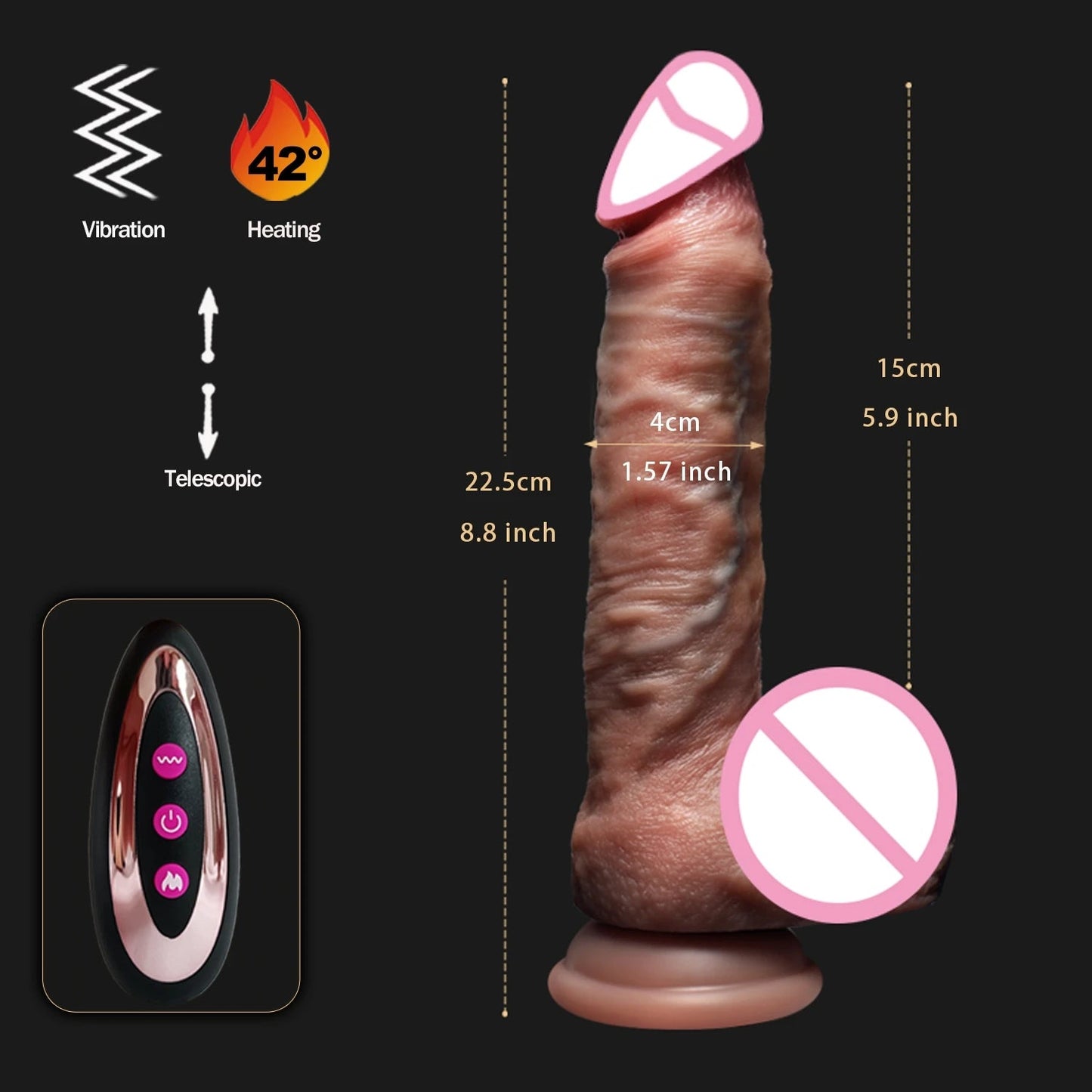 Realistic Dildo Telescopic Vibrator Penis Double Penetration Anal Vagina Masturbation Fake Dick Sex Machine Sex Toys for Women luvshop24