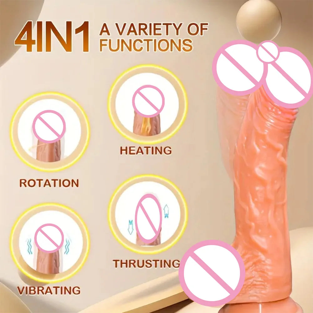 Realistic Dildo Telescopic Vibrator Penis Double Penetration Anal Vagina Masturbation Fake Dick Sex Machine Sex Toys for Women luvshop24
