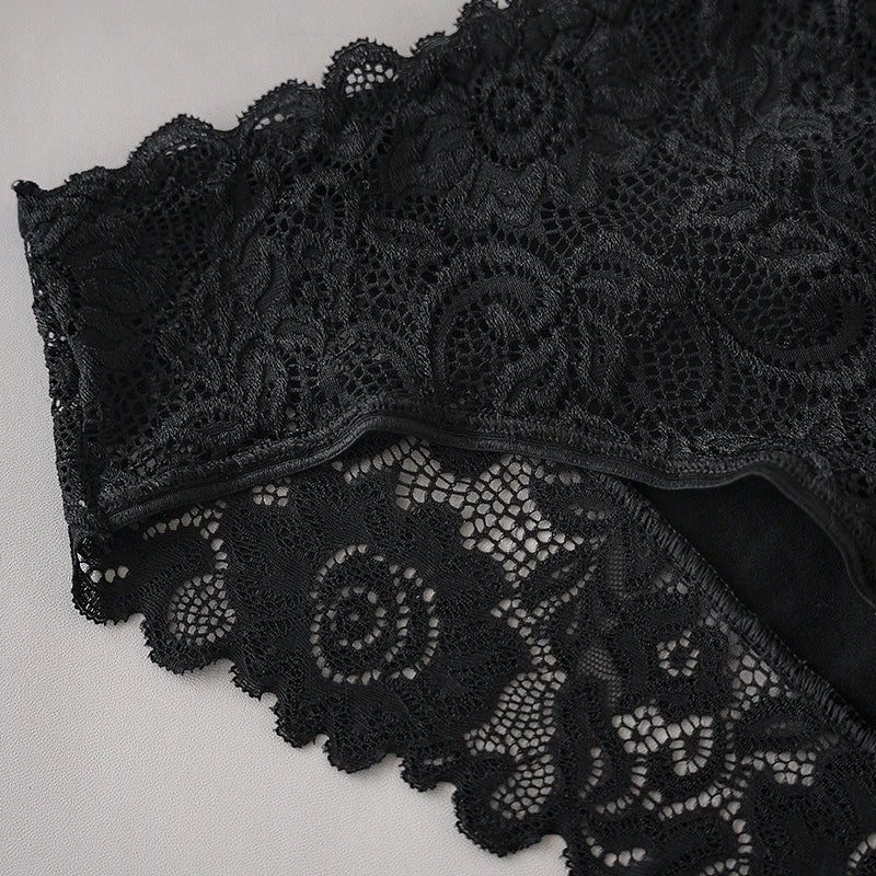 3PCS/Set Luxury Floral Embroidery Lace Panties Women Briefs Sexy Hollow Lingerie Female Underwear Ladies Breathable Underpants luvshop24