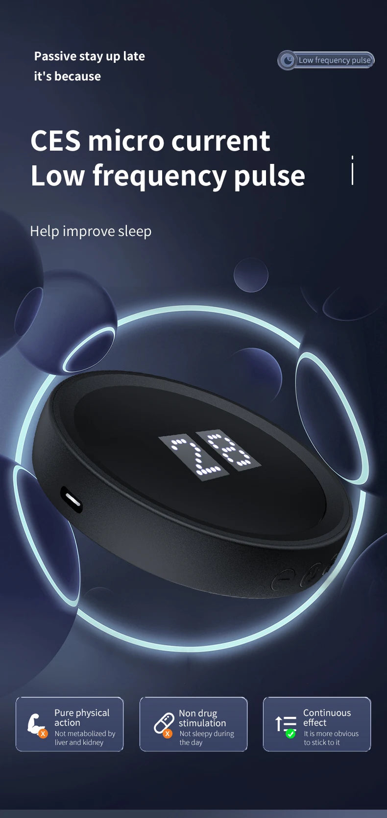 Insomnia Anxiety Depression Ces Therapy Device Anxiety Electronic Acupuncture Apparatus Sleeping Aid Device luvshop24