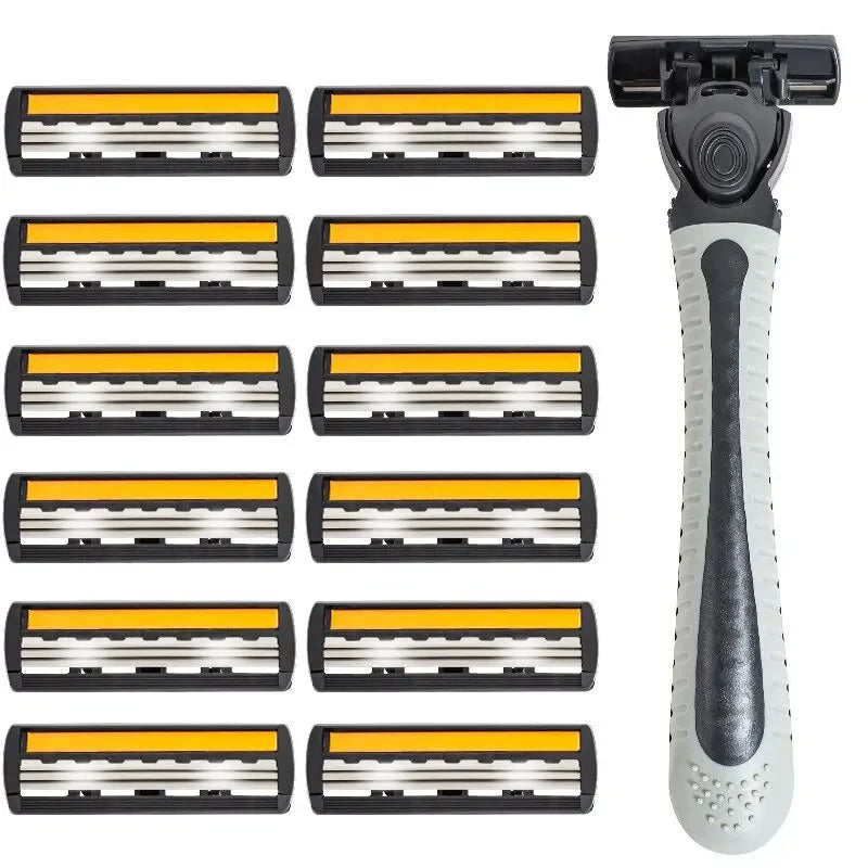 Shaver Brand New Design Men Razor Shaving Three Layer Shaver Reusable Razor Imported Blade Multi Tool Head Change luvshop24