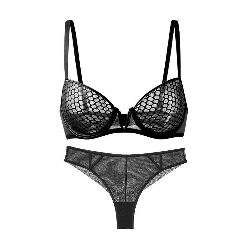Lace Lingerie Set Push up Bra Transparent Panty Sets for Women Quality bras Black Big Size Sexy Luxury Underwear Set female luvshop24