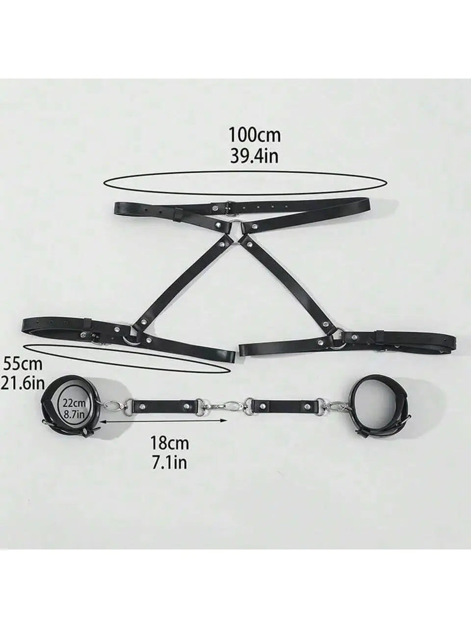 Leather BDSM Kit Handcuffs Sex Toys Games For Couples Body Harness Cuffs Bondage Straps Erotic Adult Sex Toys for Party Sexy luvshop24