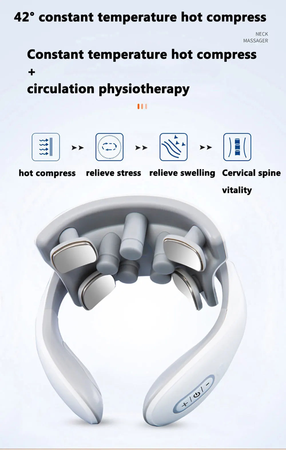 Smart Neck Massage Instrument Portable Shoulder Neck Massage Cervical Vertebra Health Care Vibrator Heating Compress Massage luvshop24