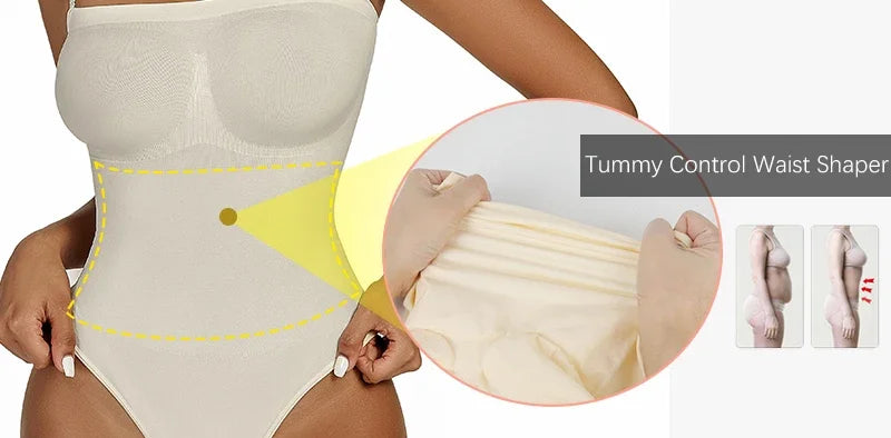Womens Sexy Bodysuits Tummy Control Thong Shapewear Waist Trainer Corset Adjustable Strap Fajas Soft Sleeveless Lingerie Push Up luvshop24