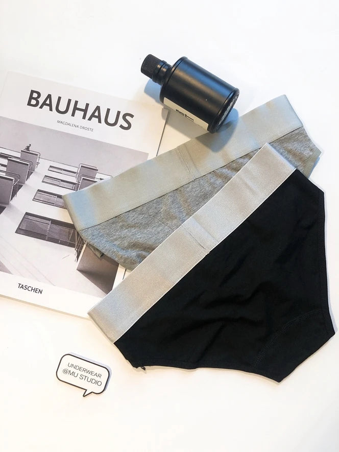 Ladies Breathable Cotton Knickers Elastic Silver Edged Belt Women's Underpants Sexy Wrap Buttocks Panties Seamless Girls Briefs luvshop24