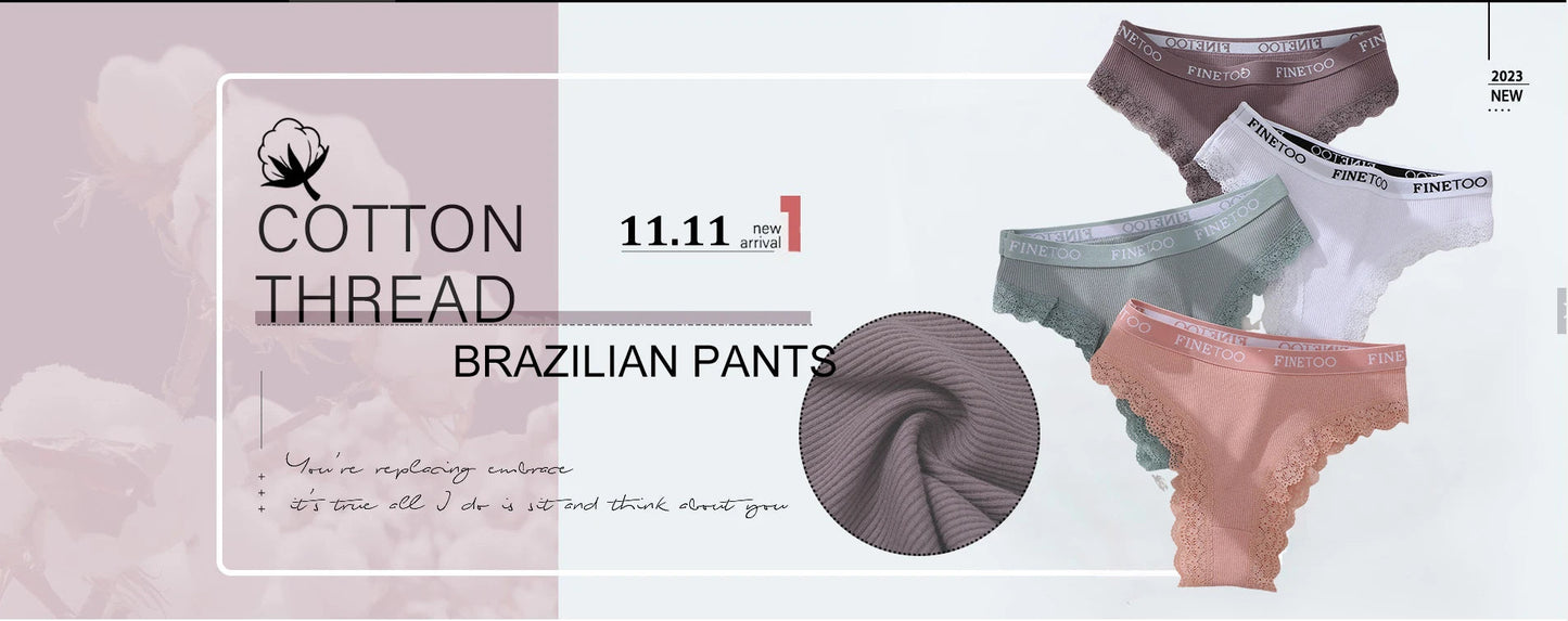 3Pcs Lace Thong For Women Low Rise Soft Intimates Lingerie Sexy Panties 6 Solid Color Ladies Comfortable Underpants Girls Panty luvshop24