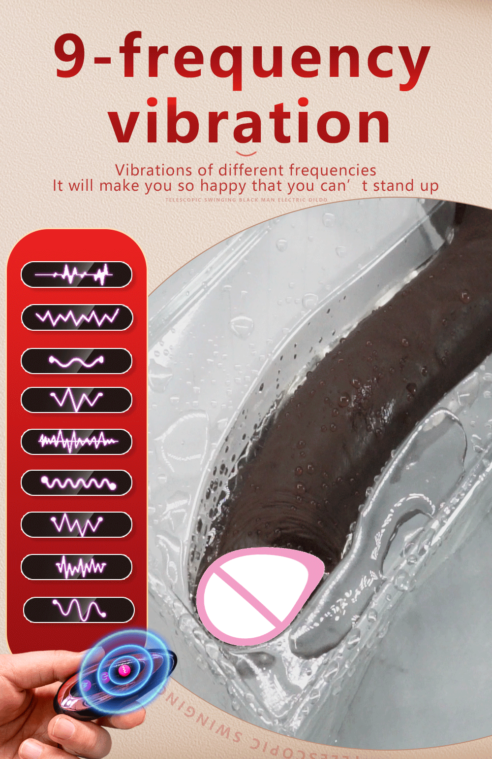10.6in Long Realistic dildo Black vibrator penis telescopic Swing Heating silicone dildo remote control Dildo Vibrator for wome luvshop24