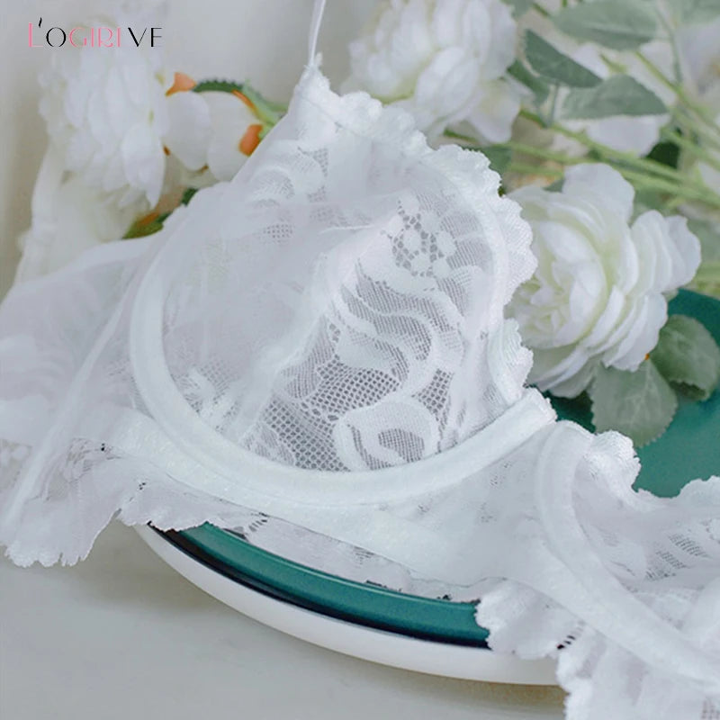Logirlve Sexy Tоy For Women Bra Set Lingerie Push Up Brassiere Lace Embroidery Underwear Set Ultra-thin Cup Female Lingerie luvshop24