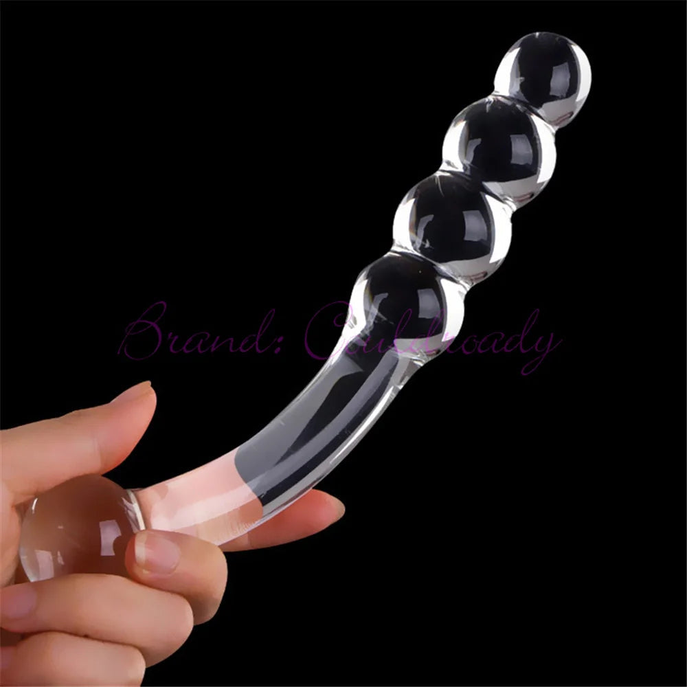 Pyrex Glass Dildo 195x33mm Fake Penis Crystal Anal Beads Butt Plug Prostate Massager G Spot Female Masturbation Toys luvshop24