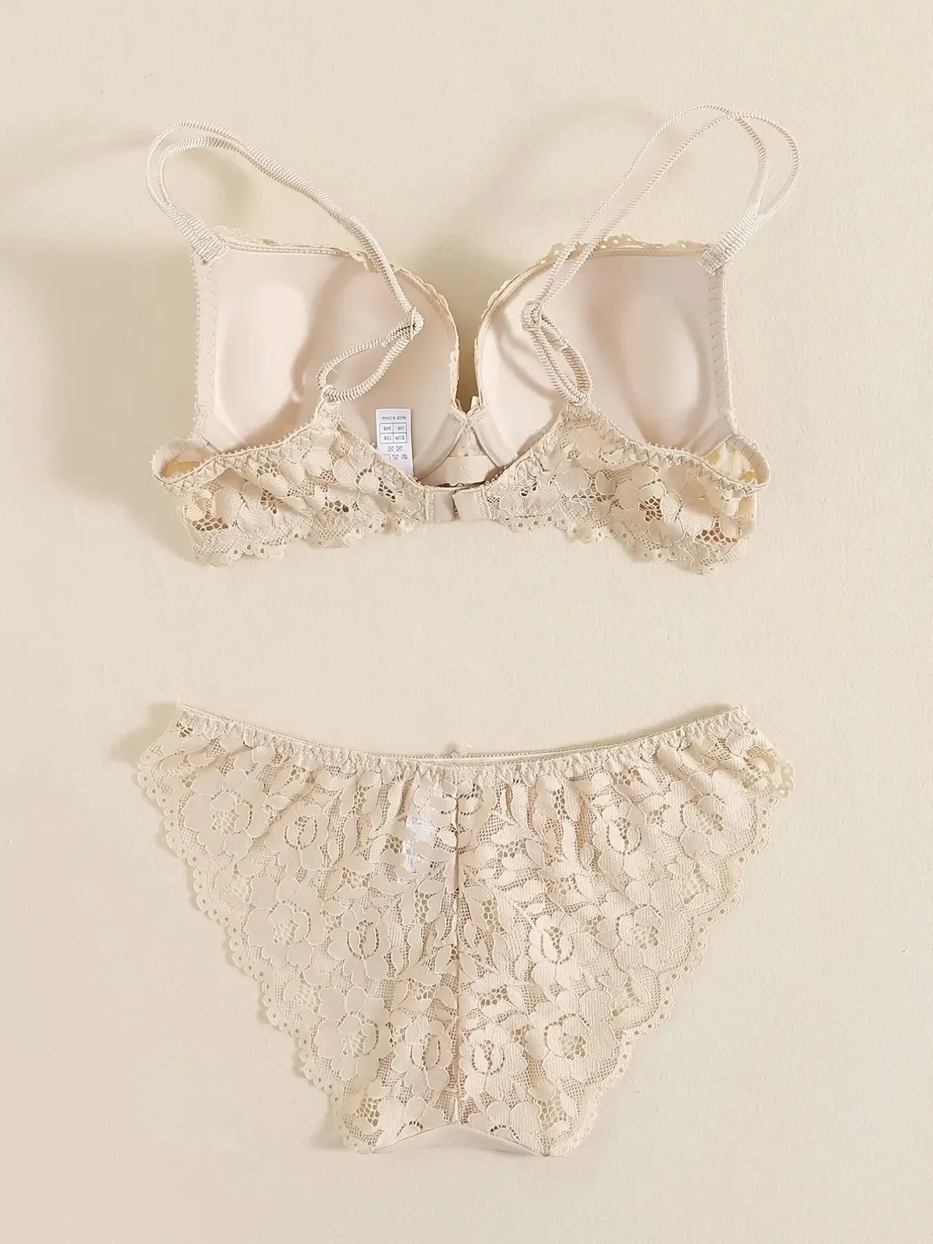 1 Set Elegant Erotic Lace Embroidery Breathable Fabric Lingeries : Push-Up Bra, Low Waist Sheer Panty - Ultimate Valentine's Day luvshop24