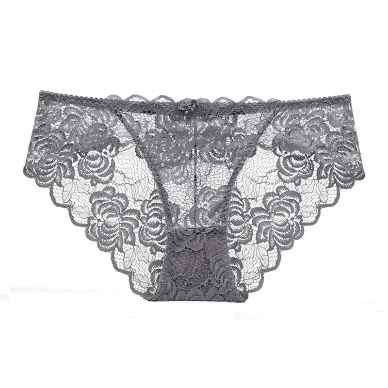 Sexy Lace Underwear Women Ultra-thin Transparent Lace Oversized Panties Female Underwear with Buttocks Low Waist Triangle Bottom luvshop24
