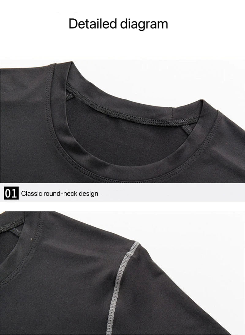 1pcs Men Long-sleeved Thermal Underwear Male Tight Fitting Fast Dry Elastic Fitness Suit Set Man Autumn Winter Sprots Wear luvshop24