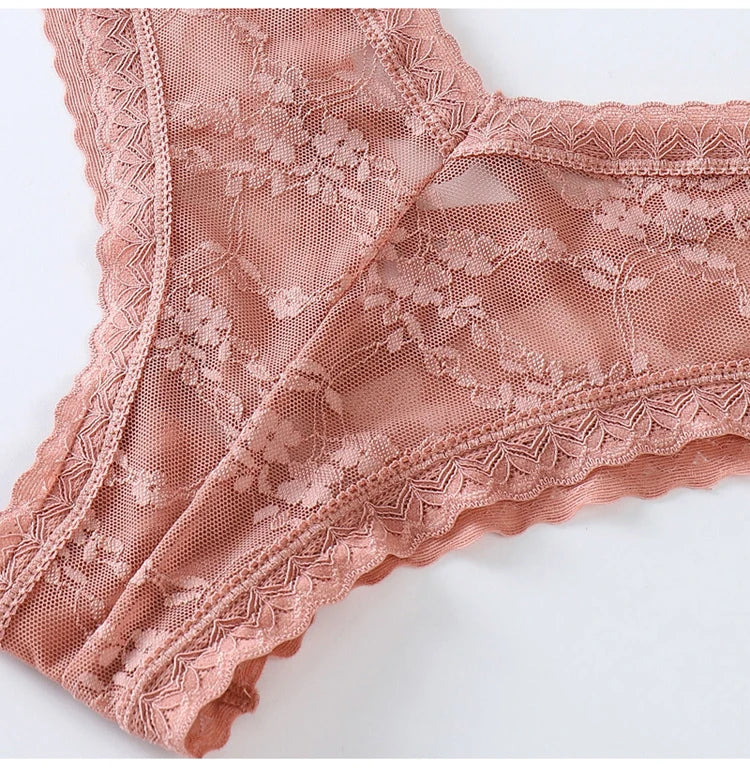 New Panties Women Lace Underwear Sexy Low Rise Briefs Hollow Out G String Underpant Solid Comfortable Female Temptation Lingerie luvshop24