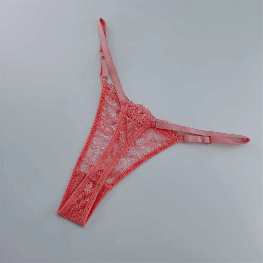 3Pcs Lace Thongs Women Lace Low Waist Panties Sexy Transparent Underwear Fashion Breathable G-string Ladies Intimates Lingerie luvshop24
