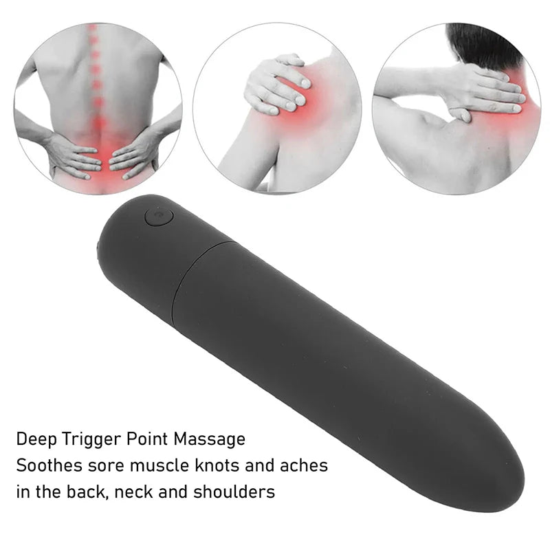 Mini Deep Tissue Massager Wand 10 Modes Portable Reduce Pain Improve Circulation Point Massage Handheld Wand for Shoulder luvshop24