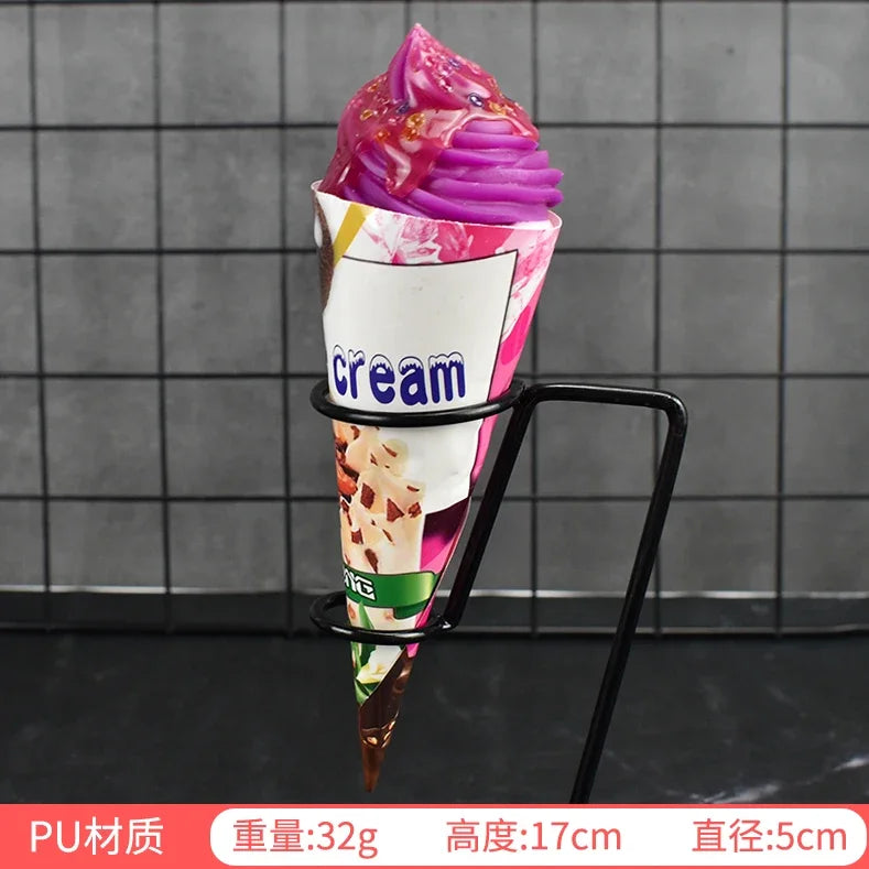 1pc/lot Simulation Ice Cream Cone Dessert Ice Cream Milk Tea Shop Decoration Fake Fruit Ice Cream Props Decoration Model DIY luvshop24
