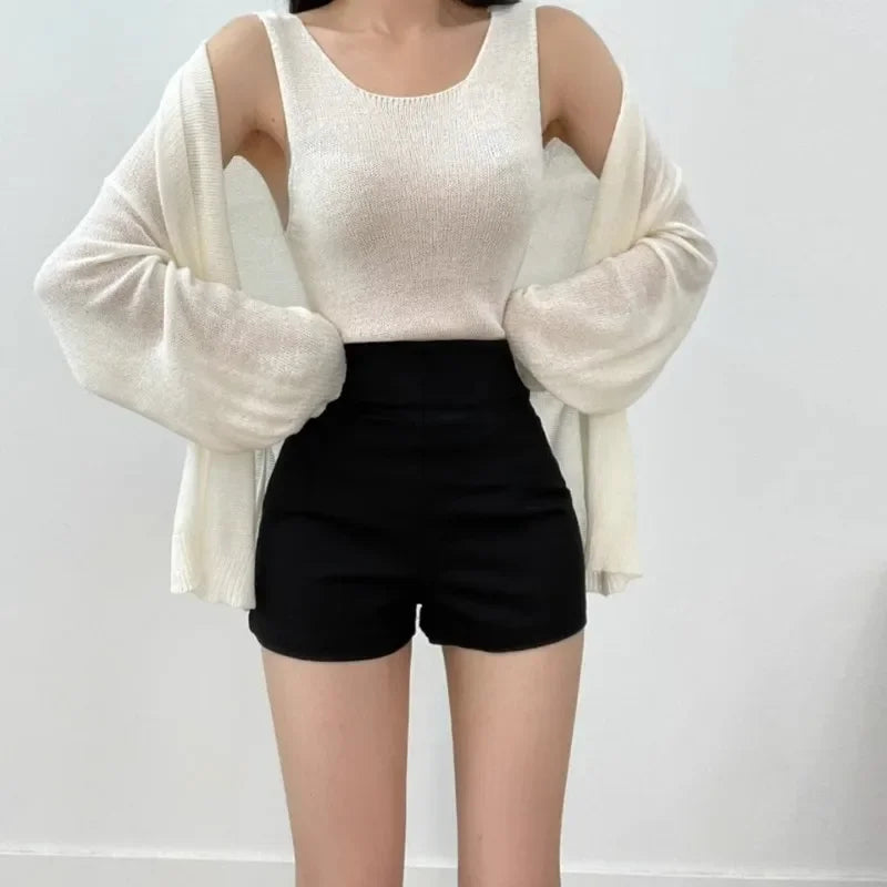 2024 New Women's High-waisted Slimming Spandex Shorts Sexy Tightening Hip Covering Versatile Casual Heat Pants Autumn luvshop24