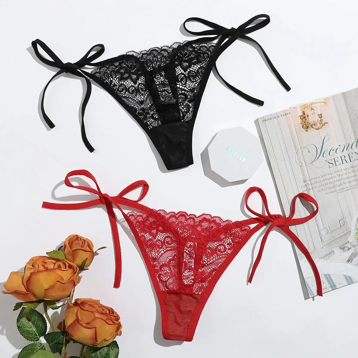 2pcs Low Waist Lace Thong For Women Sexy Panties Comfortable Underwear Female Underpants Lingerie C847 luvshop24
