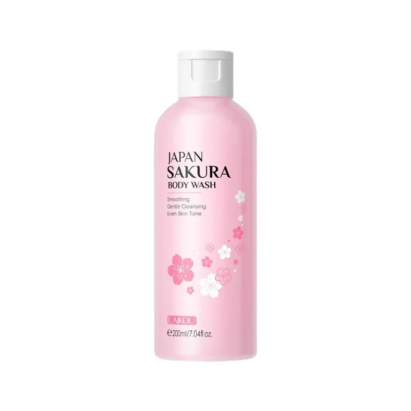 LAIKOU Sakura Shower Gel Long Moisturizing Smooth Long Lasting Fragrance Gentle Foam Body Cleansing Bath Product 200ml luvshop24