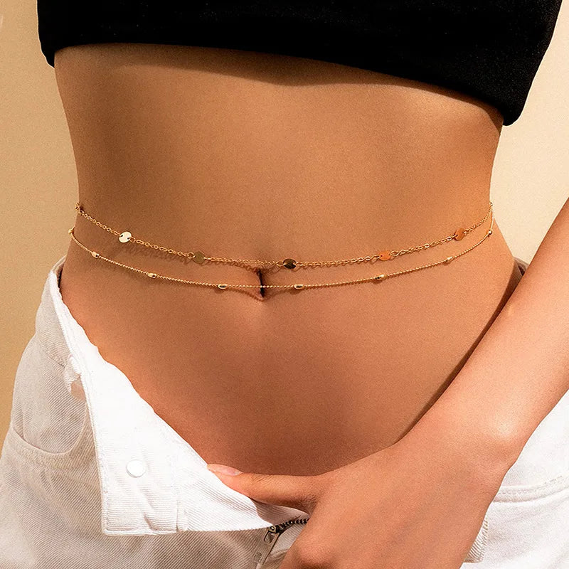 Summer Accessories Versatile Colorful Oil Drop Beads Chain Body Chain Bohemian Geometric Love Waist Chain Body Chains for Woman luvshop24