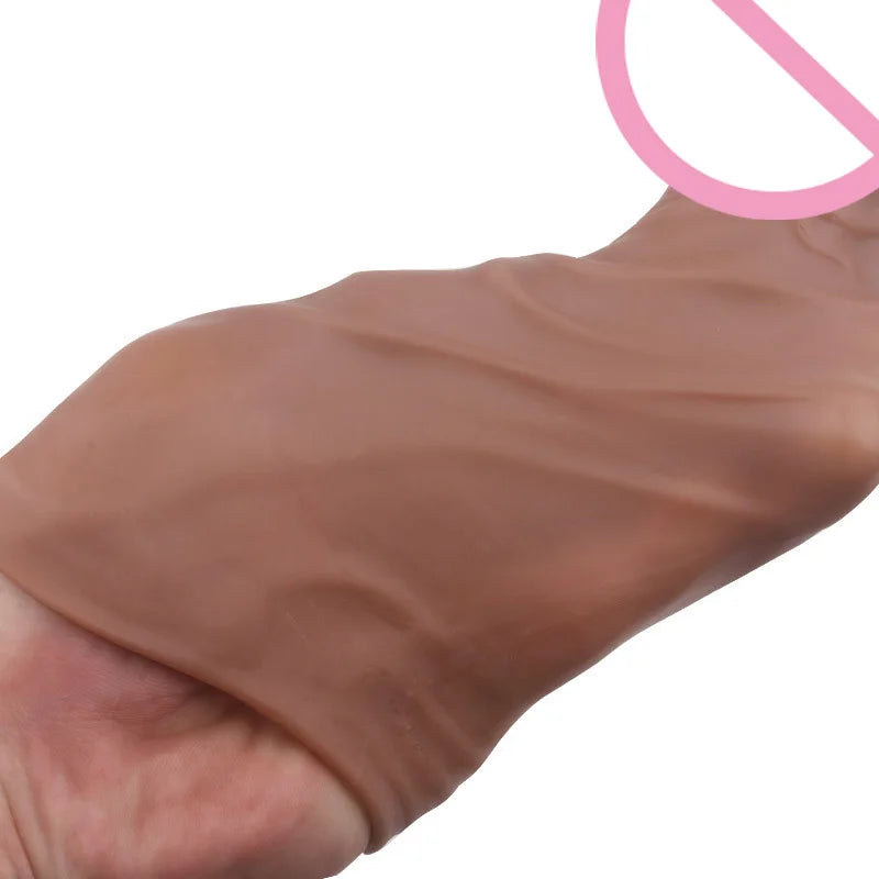 Silicone Cock Ring Soft Realistic Penis Sleeve Extender Condom Penis Ring Delayed Ejaculation Dick Cover Case Cock Header luvshop24