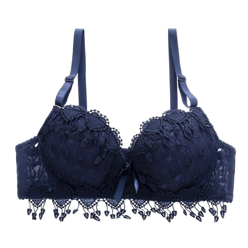Lace Underwear Bra for Women Thin Wireless Adjustable Shoulder Strap Female Sexy Hollowed Floral Lace Underwear Large Size Bras luvshop24