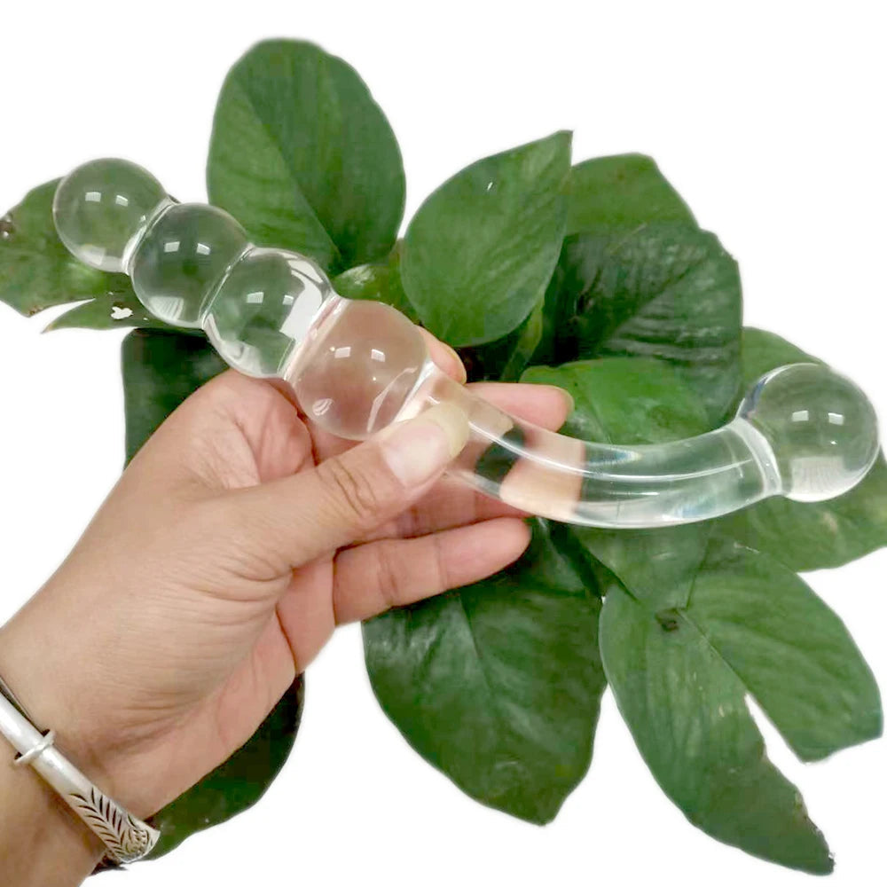 Pyrex Glass Dildo 195x33mm Fake Penis Crystal Anal Beads Butt Plug Prostate Massager G Spot Female Masturbation Toys luvshop24