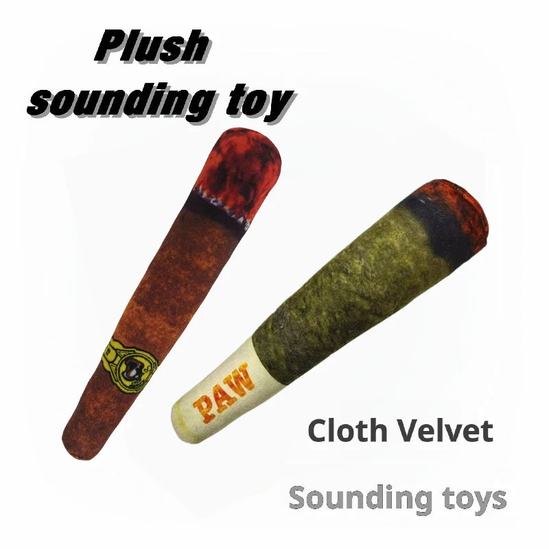 Dog Joint Toys Funny Interactive Dog Cigar Design Plush Squeaky Pet Toys Grinding Teeth Creative Chew Toy For Small Medium Dog luvshop24