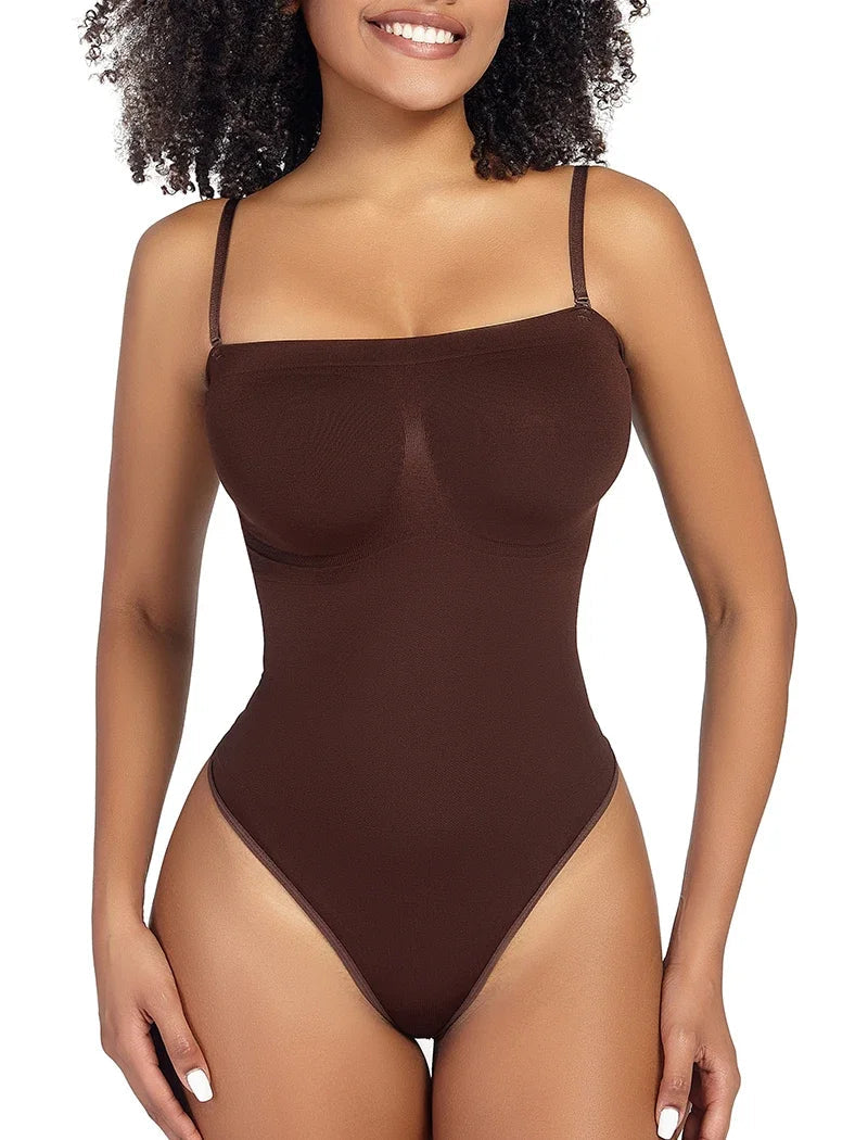 Womens Sexy Bodysuits Tummy Control Thong Shapewear Waist Trainer Corset Adjustable Strap Fajas Soft Sleeveless Lingerie Push Up luvshop24