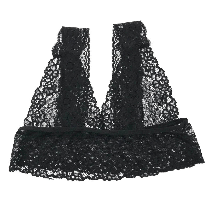 Sheer Lace Bra Tops Women Sexy Lingerie Corset Mesh Lace Bra Ladies Seamless Crop Underwear sexy bras for women langerie sexy luvshop24