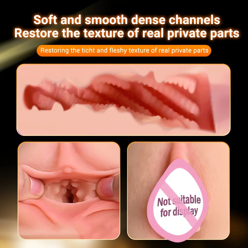 Male Masturbator Cup Adult Erotic Toys Realistic Rubber Vagina Penetration Soft Pocket Pussy Deep Throat Sexy Toys for Man luvshop24