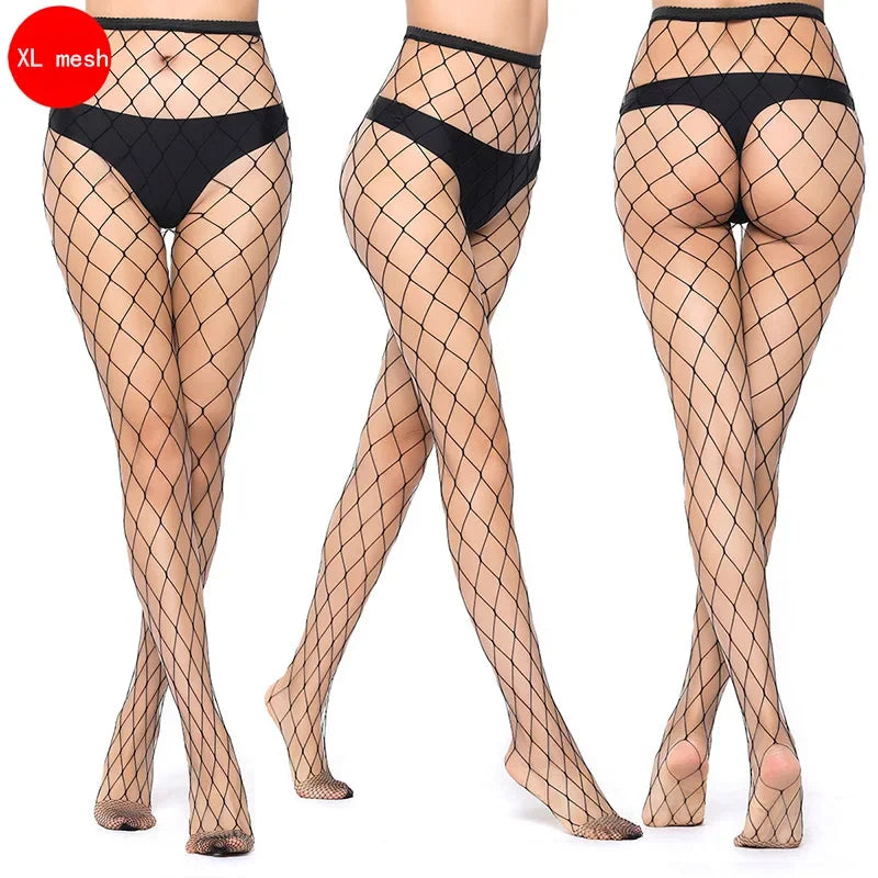 Hollow Out Sexy Pantyhose Black Women Fashion Tights Fishnet Stockings Club Party Hosiery Female Lingerie Girls Thigh Mesh Sock luvshop24