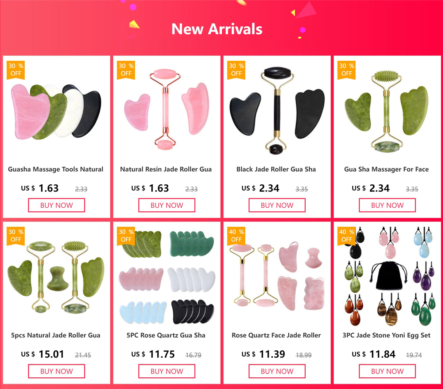 Rose Quartz Face Jade Roller Massagers Guasha Set Gua Sha Tools Natural Stone Gouache Scraper For Facial Massage Beauty Tool luvshop24