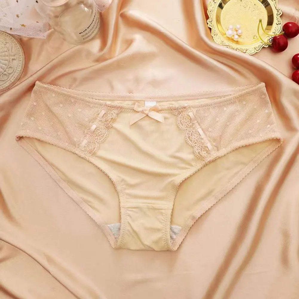 Lace Briefs Sexy Panties For Women Ice Silk Panties Large Underwear Women's Seamless Feminino Lingerie Female Elastic Underpants luvshop24